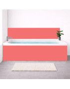Tablier de baignoire sur mesure uni rouge PVC/aluminium