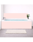 Tablier de baignoire sur mesure rose PVC/aluminium